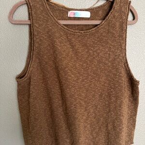 Free People Brown Sweater Tank Top